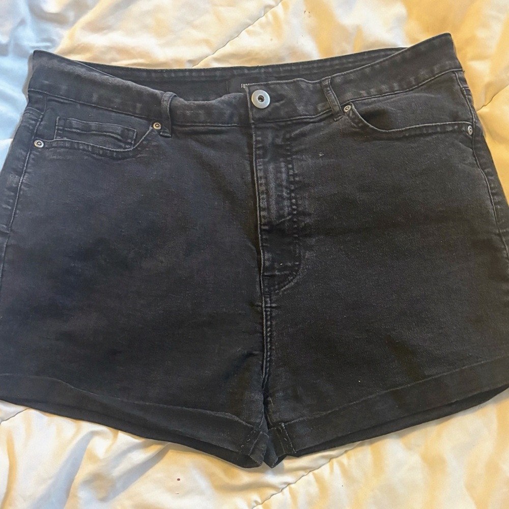 W-16 Forever 21 Black Denim Jean Shorts